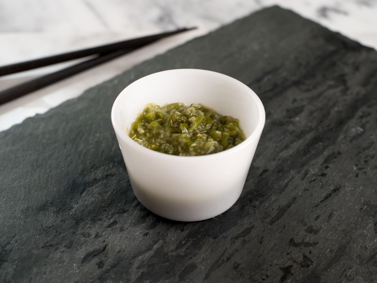 Mashed Peas with Mint and Fresh Wasabi - delectabilia