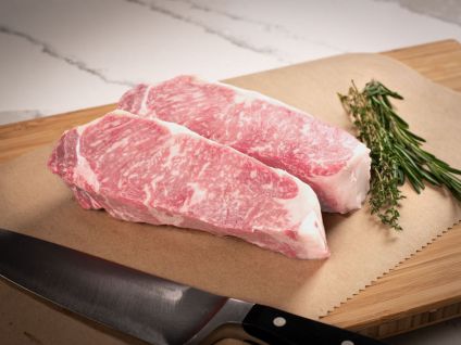 American Wagyu Kobe Beef Style Signature Strip Steaks (2 Per Pack)