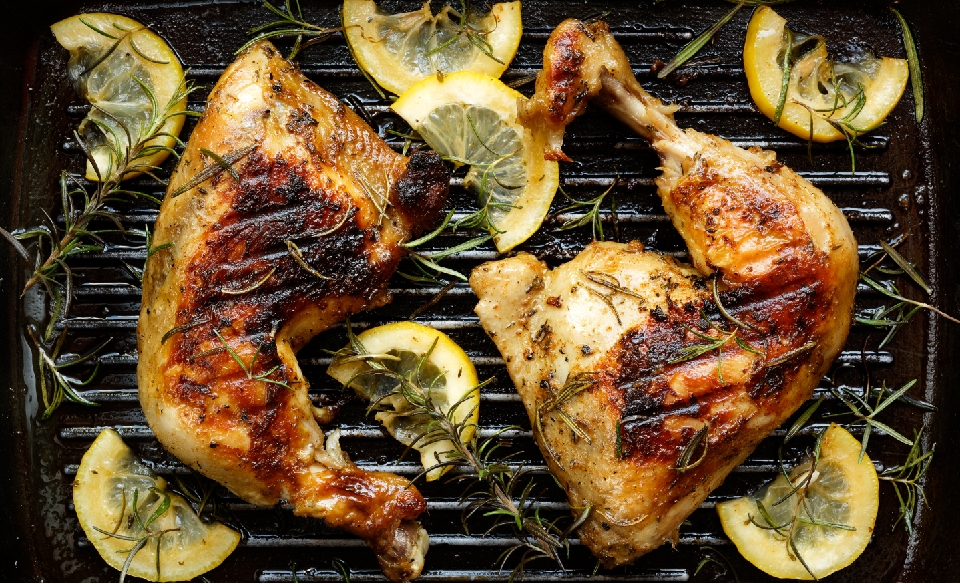 Grilled Chicken Marinated in Rosemary and Olive Oil