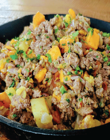 Winter Veggie Skillet with Ground Lamb