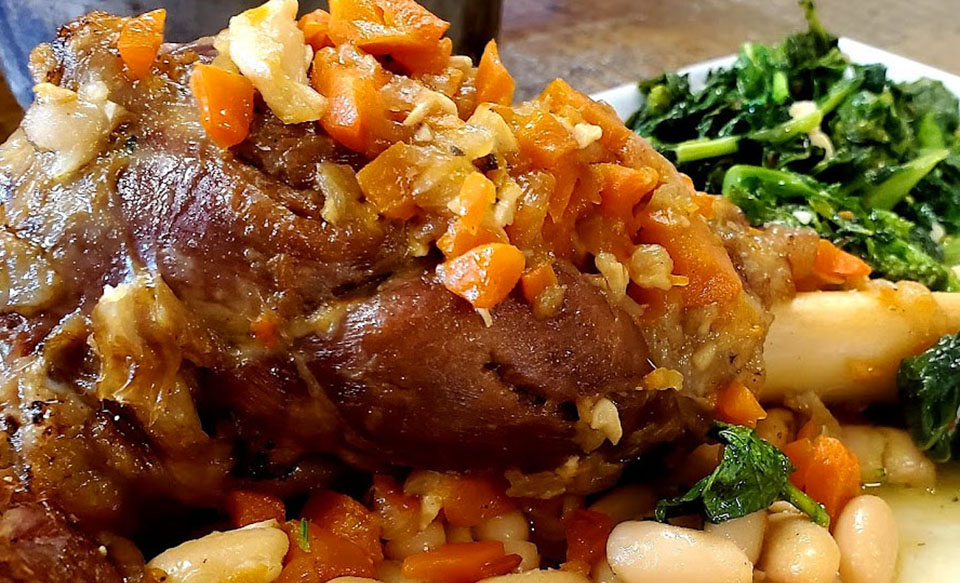 Roasted Lamb Shanks with Cannellini Beans 