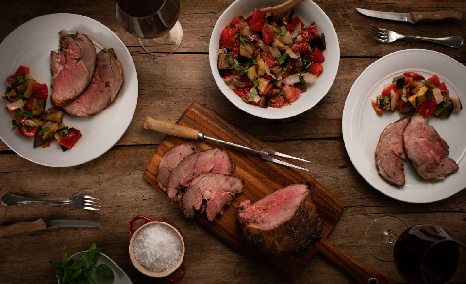 Roasted Leg of Lamb with Ratatouille 
