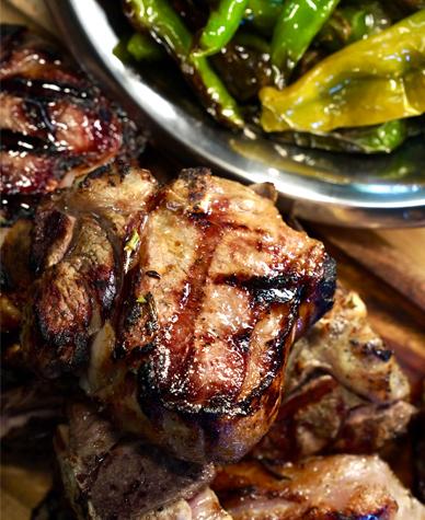 Grilled Lamb Loin Chops with Garlic Lemon Marinade