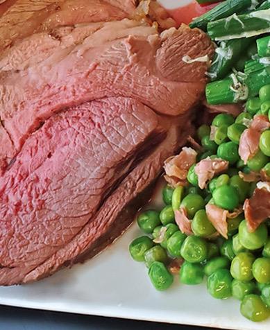 Roasted Boneless Leg of Lamb with Spring Peas